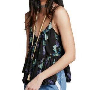 FREE PEOPLE Melbourne Printed Tank in Black - S